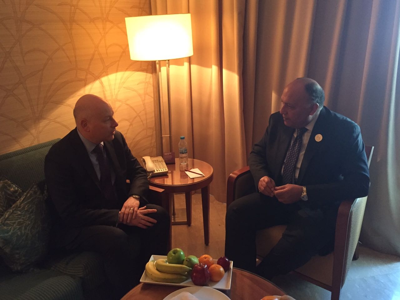 سامح شكري يلتقى مع الممثل الخاص للرئيس الامريكى للمفاوضات الدولية ( المبعوث الامريكى لعملية السلام)